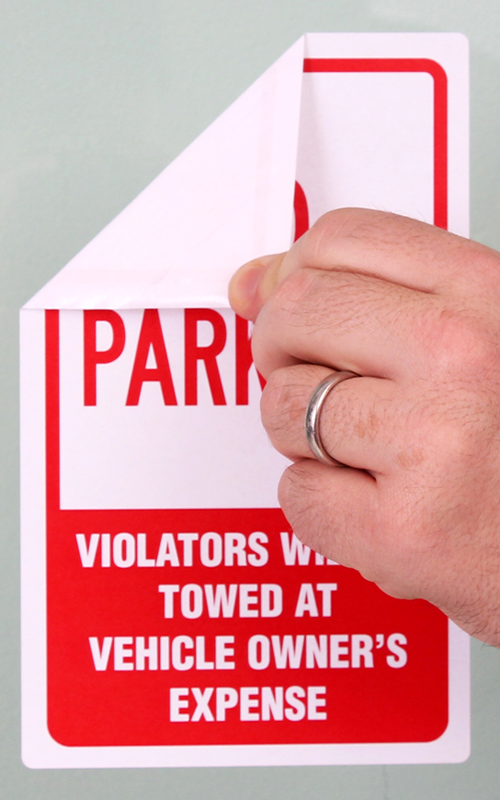 Violators Will Be Towed At Owner's Expense No Parking Label, SKU: LB-2225