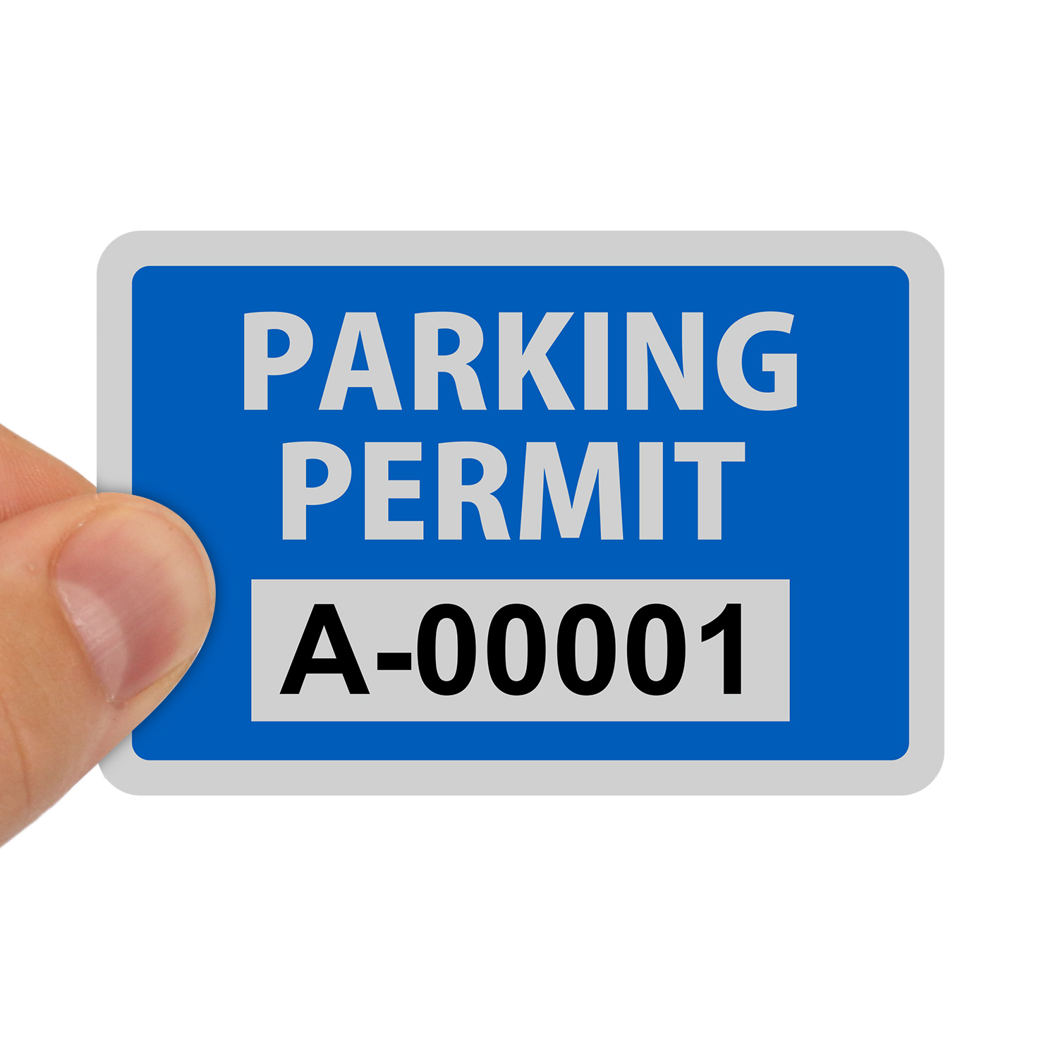 Outside Window AlumiGuard Parking Permits - Blue Signs, SKU: PP