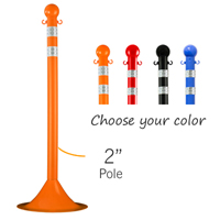 Pole Stanchions With DOT Stripes