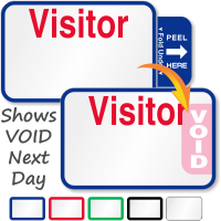Expiring Visitor Label with Name and Destination