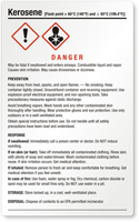 Kerosene Danger  Large GHS Chemical Label