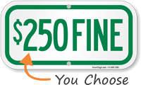 ADA Handicapped Sign $250 FINE and Other Fine Options