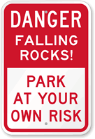 Danger Falling Rocks Sign