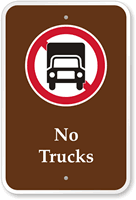 No Trucks  Campground Guide & Park Sign