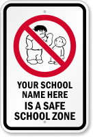 Customizable No Bully School Sign