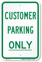 Customer Parking Sign