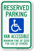 Nevada Reserved Parking Van Accessible Sign