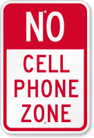 No Cell Phone Zone Sign