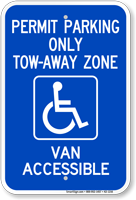 Georgia Accessible Permit Parking Tow Away Zone Sign