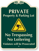 Private Property And Parking Lot Signature Sign