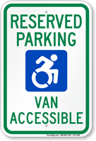 New York Reserved Parking, Van Accessible Sign