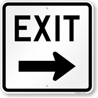 Exit (arrow) Aluminum Parking Sign