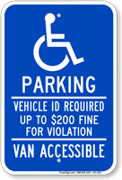 Minnesota Accessible Parking Vehicle ID Required Sign