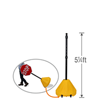 Yellow Roll 'n' Pole Sign Holder with 54in. Pole  5.25' Tall