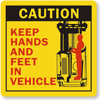 3 Point Contact Labels  Forklift Standing