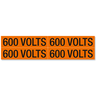 600 Volts Marker Labels Medium (1 1/8in. x 4 1/2in.)
