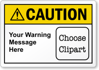 Custom ANSI Caution Label Choose Clipart