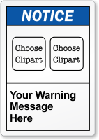 Custom Message ANSI Notice Label Choose 2 Cliparts