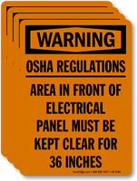 OSHA Regulations Area Of Electrical Panel Label