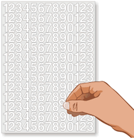 Die Cut Numbers Vinyl Labels Label Sheet