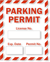 Parking Permit Static Cling Vinyl Decals
