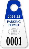 Custom Triangle Parking Permit Hang Tag with Logo