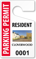 Custom Parking Permit Hang Tag For Resident