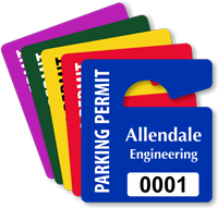 Custom Parking Permit Mini Hang Tag