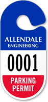 Custom Racetrack Parking Permit Hang Tag