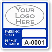 Custom Reserved Parking Permit Decal With Logo