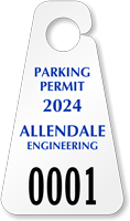 Custom Triangle Parking Permit Hang Tag