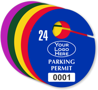 Customizable Oval Parking Permit Hang Tag