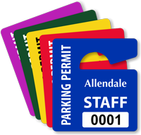 Customizable Parking Permit Mini Hang Tag