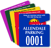 Customized Plastic Parking Permit Mini Hang Tag