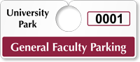 Plastic ToughTags™ Parking Permits, Horizontal
