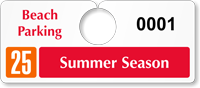 Plastic ToughTags™ Parking Permits, Horizontal