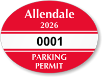 Oval Windshield Parking Decals