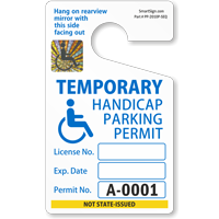 Handicapped Parking Permit, ToughTag™, Blue