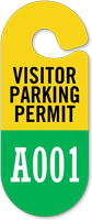 Visitor Parking Permit Hang Tag, Sequentially Numbered