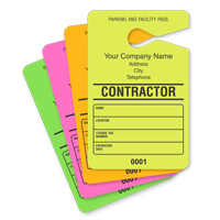 Contractor Parking Permit Hang Tag, with Address
