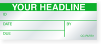 Self Debossing Write On I.D. By Date Due Calibration Label