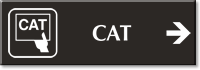 CAT Engraved Sign Computed Axial Tomography Right Symbol