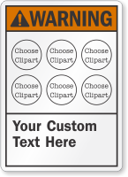 Customizable ANSI Warning Multiple Cliparts Sign