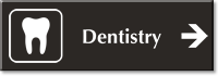 Dentistry Engraved Sign Tooth Right Arrow Symbol