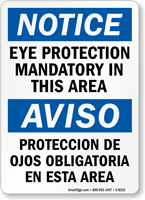 Eye Protection Mandatory Bilingual Sign