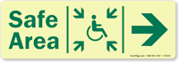 GlowSmart™ Directional Exit Sign, Handicap Area Sign