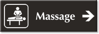 Massage Engraved Sign Masseur Right Arrow Symbol