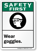 : Wear Goggles (graphic) Sign