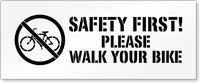 Walk Your Bike Pavement And Parking Stencil