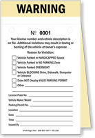 NCR 2-Part Manifold Parking Warning Ticket with Perforation